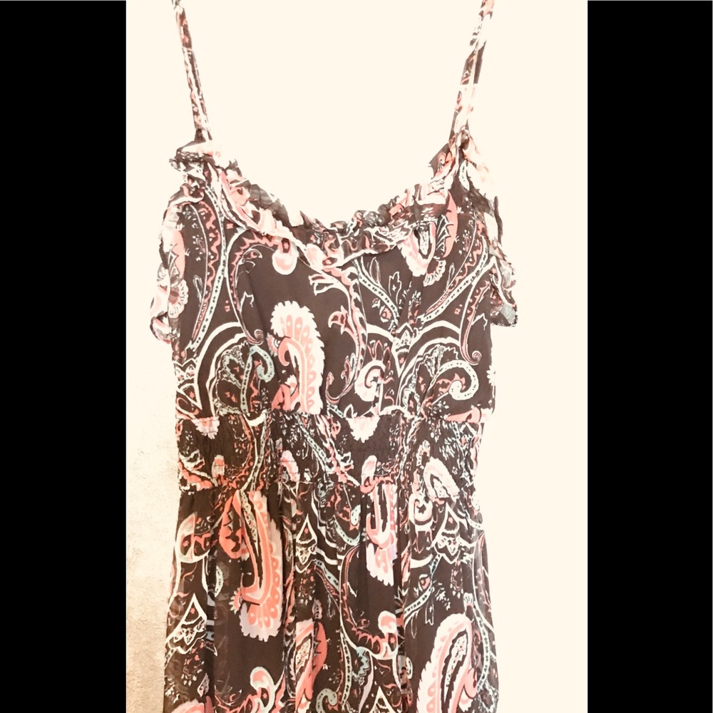 Black, pink, turquoise, ornamental paisley design
